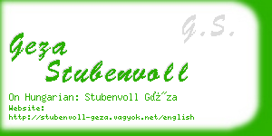 geza stubenvoll business card